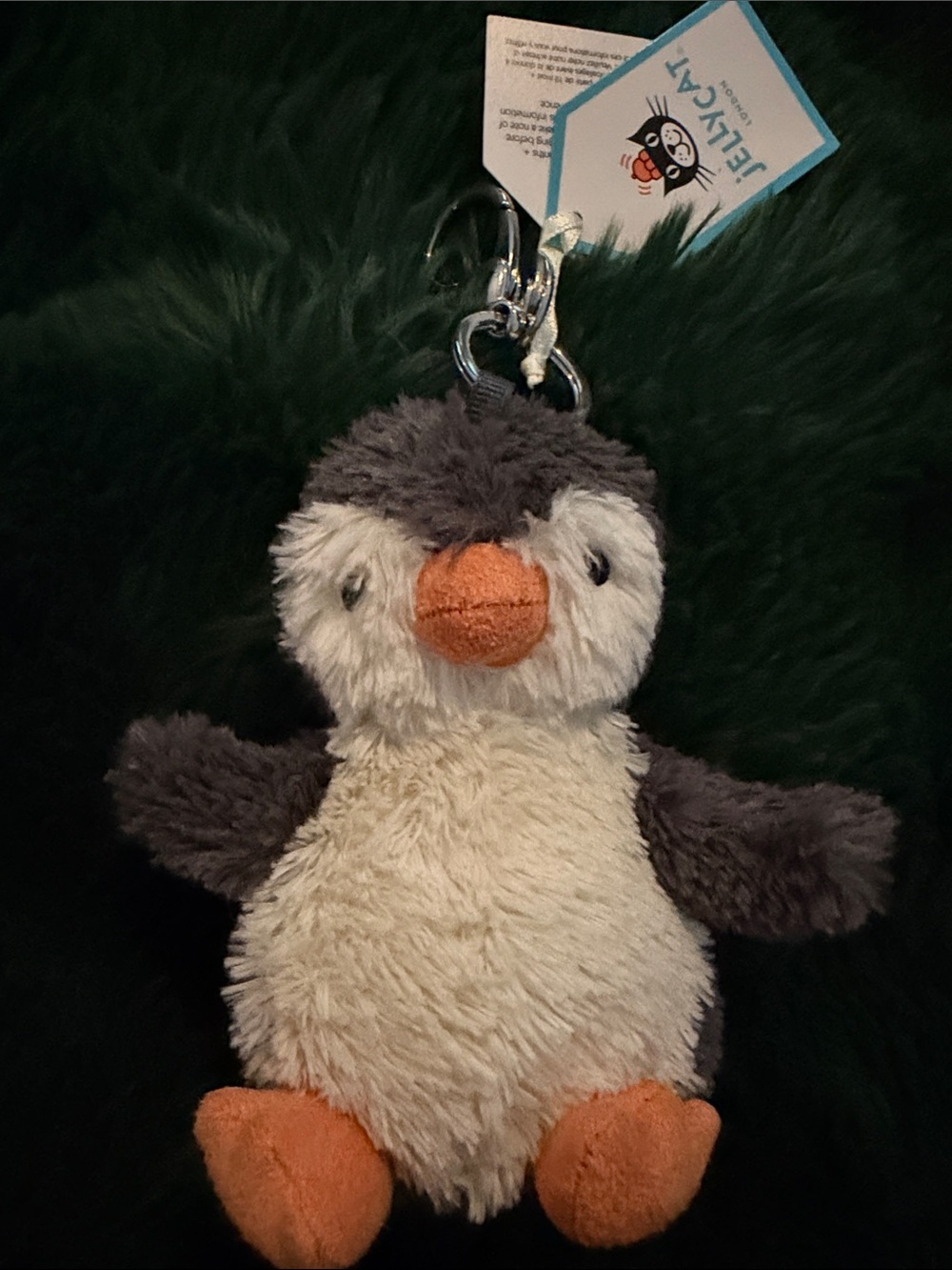Jellycat Penguin Keyring with Orange Beak and Feet